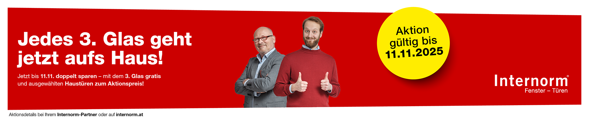 Herbstaktion von Internorm 3tes Glas kostenlos
