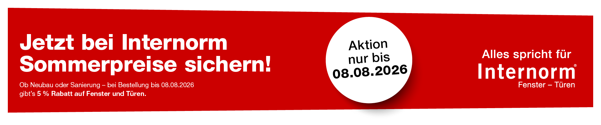 Sommer Aktion Internorm Fenster 2026